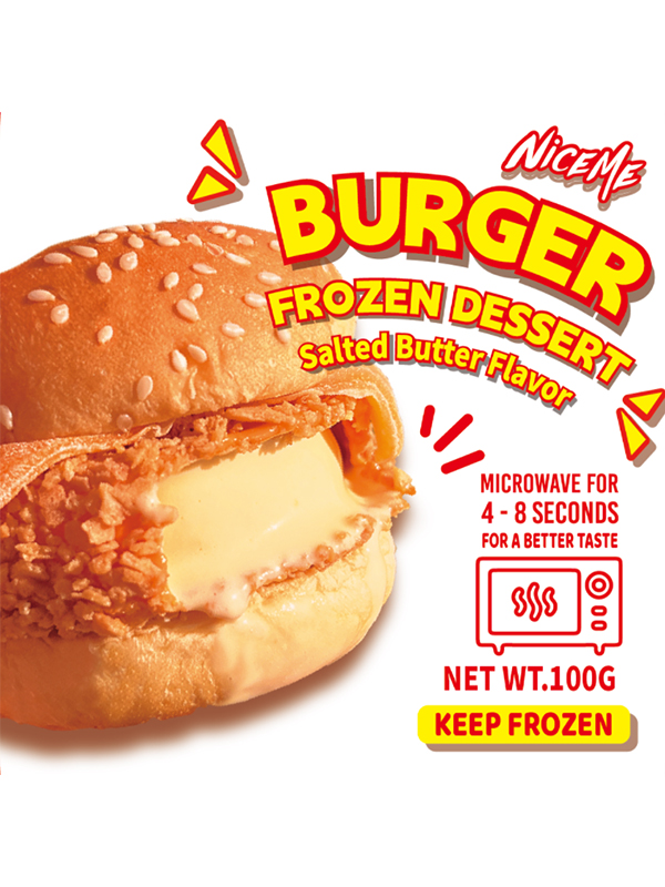 Niceme salted-butter burger frozen dessert — Asian novelty ice cream sandwich